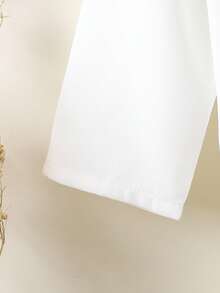 Ramadan Limited Edition Spring New White Long Sleeve 2 Pieces Set For Baby Boys, Cartoon Boy Print Baby Boy Traditional Festival Outfit - White - View 8