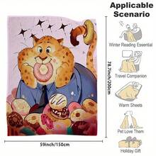 1 Piece Animal City Cartoon Blanket - Soft Flannel Shawl, Printed With Judy Hopps And Nick Wilde Digital Patterns, Suitable For All Seasons, Warm And Comfortable Gift, Suitable For Home, Office, Travel And Camping, Bed Accessories, Lively Design, Durable - Phong cách - Xem 10