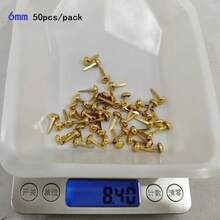 50/100个金属半球形圆形双脚铆钉，用于DIY手工制作皮革工艺包袋手提包底部保护