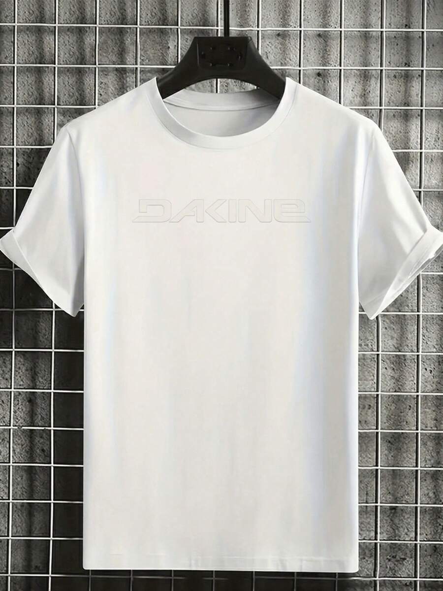 1PC,Plus Size Men's Dakine Logo Print T-Shirt For Men And Women Casual Streetwear Fashion Top Lightweight Breathable Cotton Blend Comfortable Everyday Wear Design For Outdoor Activities Travel And Ur - trắng - Xem 1