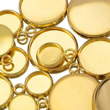 20 khay mặt dây chuyền tròn bằng thép không gỉ, đường kính 6-25mm, thích hợp để tự làm vòng cổ, dùng để gắn đá và mặt dây chuyền trang trí. - Đế mặt dây chuyền - Xem 3
