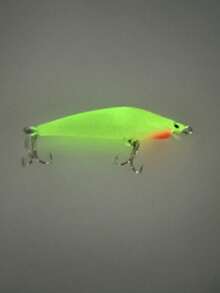 1个8厘米/8克夜光米诺鱼饵，漂浮型淡水夜钓饵，适用于鲈鱼、黑鲈、白斑狗鱼