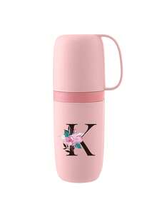 1pc Portable Travel Toothbrush Cup, Floral Alphabet A-Z Print, Floral Pattern, With Toothbrush Holder Cover, Detachable Cup, Travel Wash Cup, Portable Travel Beauty Cup, Alphabet Series Printed Dust-Proof Storage Box, Outdoor Toothbrush Storage Box, Suitable For Travel, Camping, Business Trip, School, Outdoor Activities, Holiday Gifts, Birthday Gifts (Pink) - Multicolor - View 18