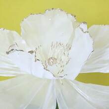 Large Artificial Peach Blossom Sparkling Realistic Floral Decoration For Wedding Party Garden Yard Decor - 白色 - 查看 3