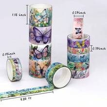 20 Rolls Washi Tape Set - Floral Decorative Masking Tape, Adhesive Tape Supplies, Junk Journal, Scrapbooking Supplies, Wrapping, Party Decoration - Floral - View 3
