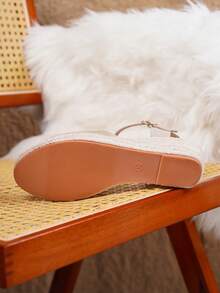 Nuevas sandalias de plataforma y cuña tejidas de moda casual para mujer - Albaricoque - Ver 7