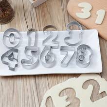 9pcs Numeric Cookie Cutter Set, 0-8 Number Shaped (Reversed 6 To 9) Stainless Steel Baking Cookie Cutters, Numeric Baking Tools - Silver - View 11