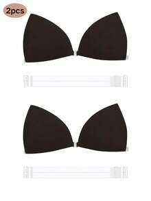 2/1 Set Invisible Triangle Adhesive Bra - Silicone Lift-Up Cup With Strap, Suitable For Backless Dresses, Breathable Self-Adhesive Lift Pad, Reusable, Skin-Friendly - Multicolor - View 17