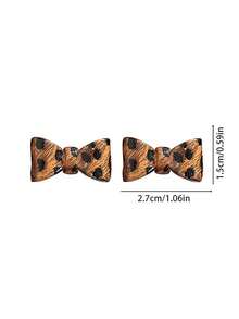 Pendientes de lazo de acrílico con estampado de leopardo, de moda, minimalistas y personalizados, adecuados para el uso diario y el transporte de las mujeres en otoño/invierno - Multicolor - Ver 8