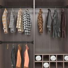 1pc No Drill Spring Loaded Tension Rod - Heavy Duty Gravity Support For Shower Curtain, Drying Rack, Curtain, Curtain Rod And Wardrobe