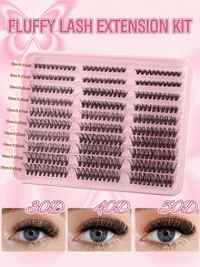 160/290/300pcs D-Curl Fluffy Single Lash Tray,Suitable For Beginners,DIY At Home For Natural Big Eye Makeup,Easy To Use,Soft And Comfortable,Suitable For Professionals,Daily Outings,Travel,Photography,Parties,Weddings ,Single False Eyelashes. - D - 查看 16
