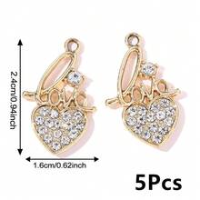5Pcs Heart Design DIY Jewelry Pendant For Jewelry Making, Wedding Decoration Accessories - Multicolor - View 20