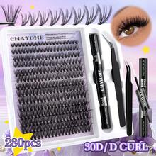 280pcs D-Curl Eyelash Curler, 9-16mm Single Lash Curler 10D-20D-30D, DIY Eyelash Curler With Thin & Thick Handle, Eyelash Curler Set With Applicator, Eyelash Glue And Sealer - Purple - View 15