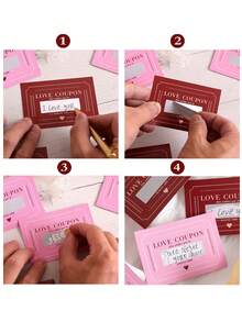20pcs - Coupon For Him - DIY Scratch Off Date Night Stickers - Valentine's Day Gift - Romantic Gift - 3.5x5.5 Inch Mini Date Night Surprise Voucher Cards - Multicolor - View 3