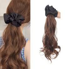 Estensione per capelli con scrunchie e coda di cavallo per donna - Acconciatura riccioluta voluminosa, opzioni di colore multiple, fibra sintetica morbida e naturale, design con scrunchie in raso facile da indossare per moda quotidiana e styling per feste - Multicolore - Visualizzare 11