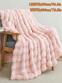 1pc Plain Cozy Pink White Grey Coffee Brown Tie Dye Rabbit Fur Plush Blanket Luxury Faux Fur Fluffy Long Plush Blanket Bedding Throw Soft Warm Comfortable Couches Blankets For Home, For Sofa, Living Room King Queen Twin Throw Size - Multicolor - View 15