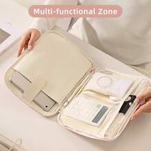 DANYCASE 适用于 11-13.3 英寸平板电脑的保护套，带提手、口袋和公文包式提手，兼容 iPad 11/10/9/8/7/Air/Pro，带衬垫的拉链保护内衬 - 藍色 - 查看 2