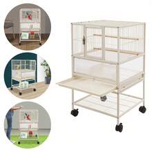 OUKANING Bird Cage, Bird Flight Cage, Standing Big Bird Cage Bird Flight Cage - 48.5*46*83cm - View 3