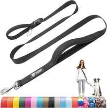 Correa de perro manos libres TSPRO para perros medianos a grandes, correa ajustable y duradera con mango acolchado de  cómodo, cierre de metal resistente para caminar y correr (cian - morado - degradado azul) - Rosa 25 - Ver 12