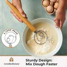 Danish Dough Whisk, Sourdough Bread Whisk 13 With Dough Cutter - Sourdough Mixer Baking With Stainless Steel Hook, Bread, Pizza, Pastry, Cake Batter - 1 Pack - View 2