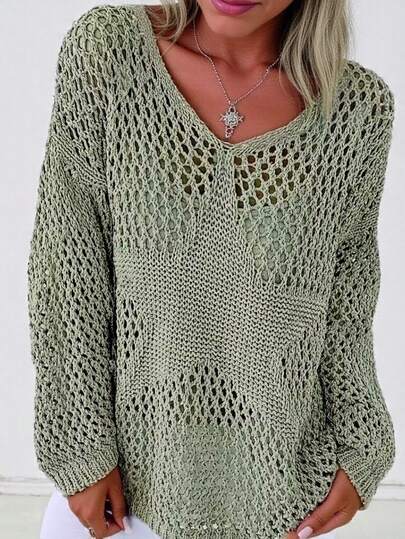 Summer Vacation Hollow Loose Knit Sweater