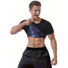 Men's Sauna Shirt,Waist Trainer,Tummy Control Sweat Sauna Workout Suit,Gym Exercise Compression Shirt Workout Shapewear Sports Slim Fit Athletic Training Apparel - màu đen - Xem 8