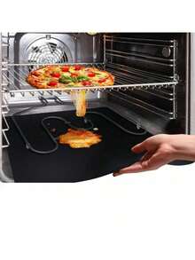 5pcs Reusable Non-Stick Oven Liners, Fit For Electric Or Gas Ovens, Protect Oven Bottom, Easy To Clean, Classic Black, Non-Slip Kitchen Supplies, Practical Holiday Home Gifts - Multicolor - View 2