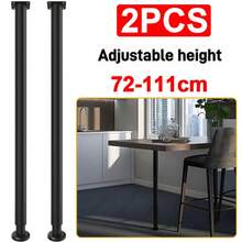 Adjustable Kitchen Worktop/Desk/Breakfast Bar Table Leg Bar - Black - View 1