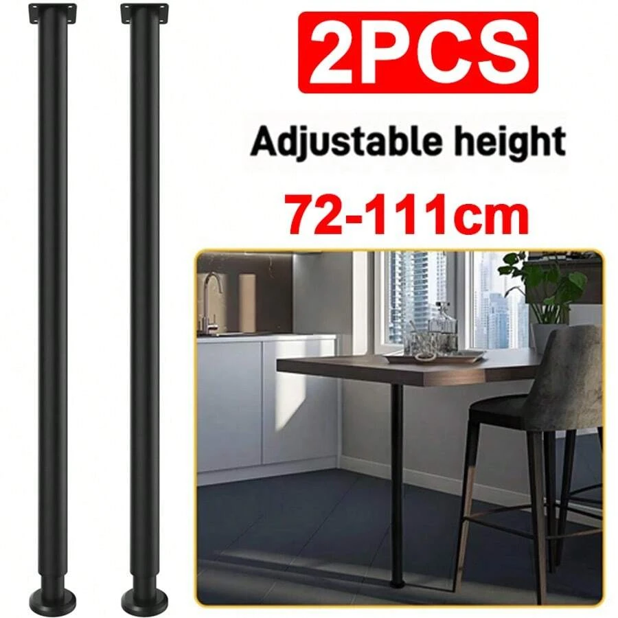 Adjustable Kitchen Worktop/Desk/Breakfast Bar Table Leg Bar - Black - View 1
