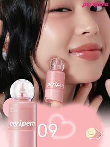 Peripera K-Beauty SYRUPY TOK CHEEK 液体腮红，奶油质地，打造自然光泽妆效，触感柔滑，妆容自然，适合日常及韩式妆容。 - #09 Pale Peach - 查看 3