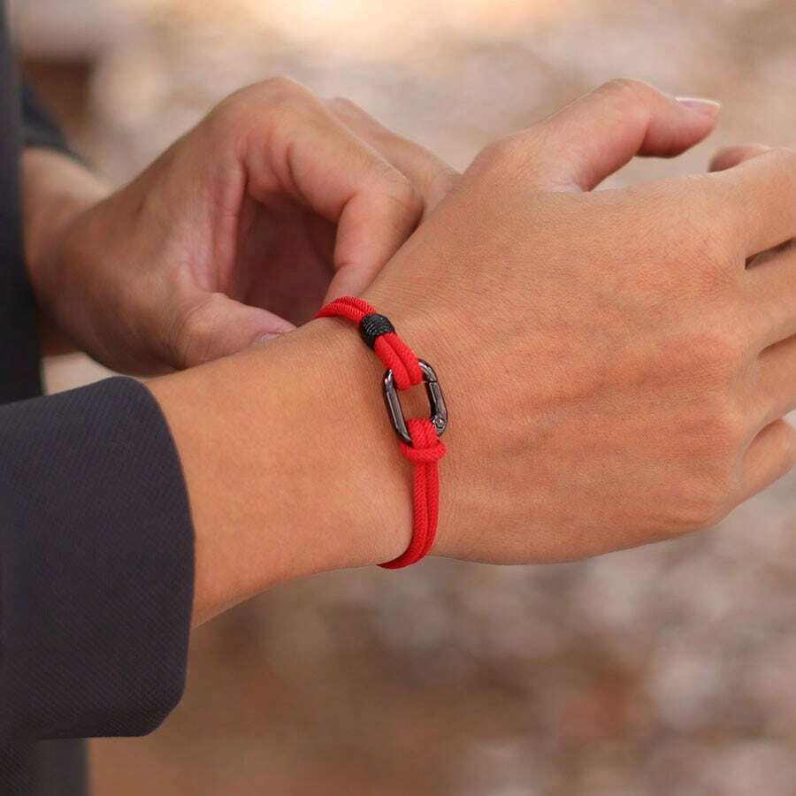 Pulsera trenzada de cuerda de 3 mm hecha a mano, ovalada y negra, joyería de brazalete para hombres - Pulseras y brazaletes para hombre - Ver 1