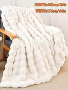 1pc Plain Cozy Pink White Grey Coffee Brown Tie Dye Rabbit Fur Plush Blanket Luxury Faux Fur Fluffy Long Plush Blanket Bedding Throw Soft Warm Comfortable Couches Blankets For Home, For Sofa, Living Room King Queen Twin Throw Size - Multicolor - View 24