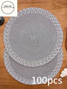 1/4/6/12 Stücke Boho-Stil gewebte runde Tischsets, gold gewellte gestreifte gewebte Tischsets für Zuhause Küche Esszimmer, rutschfeste Untersetzer für Restaurant, Wohnzimmer, Party, Hochzeit, geeignet für alle Jahreszeiten - Verschiedenfarbig - Übersicht 19