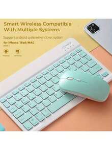 Macaron Color Wireless Silent Mouse, Suitable For IPad And Laptops (Battery Not Included); Universal Wireless Mouse - Compatible With IPad, Tablets, MatePad, Mi Pad, Android, Windows Tablets, Laptops And Notebooks - Compact Portable Design. - Multicolor - View 2