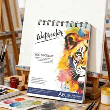 DOMUUH Large Spiral Bound Watercolor Book - A5 Art Sketchbook With Thick Cover & Pages, Heavy-Duty Spiral Binding, Binding Suitable For Artists, Students, Watercolor, Pencils, Markers, Colored Pencils - Ideal Birthday/Christmas Gift - 14.8cm/5.8in*21cm/8.3in - View 6