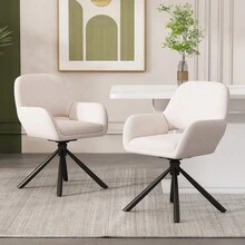 Dining Chairs - White + Sherpa-1 - View 3
