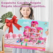 Casa De Muñecas, Juego De De Princesa De Simulación, Juego De Castillo, Casa De Muñecas Semiabierta De Gran Tamaño con Muebles… (con luz) - Con luz - Ver 8