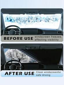 终极冬季汽车罩 - 重型磁性挡风玻璃和侧窗保护罩 | 易于安装/拆卸的防霜雪罩，适用于大多数轿车和SUV - 款式A - 查看 10