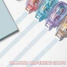 1-12Pcs Double-Sided Adhesive Dots Glue Tape, Acid Free & Archival-, DIY Scrapbooking Collage Photo Album School Stationery Supplies Roller Tape,Permanent Tape Roller Tape Runner, Perfect For Adhesive Tape Dispenser For Crafts And Scrapbooking - Multicolor - View 7