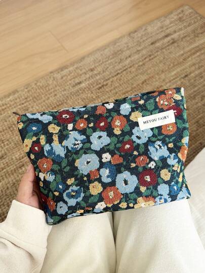 MEYOU FAIRY Makeup Bag, Portable Handbag, Storage Bag, Toiletry Bag, Large Capacity Makeup Bag, Makeup & Tissue Storage Bag, Travel Essential Bag, Storage Bag, Lady Sanitary Pad Storage Bag, Student Pencil Case, Inner Pocket, Zipper Handbag Storage Bag, With Zipper