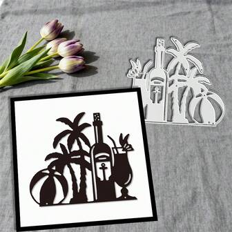 Metallstansningar för beachvolleyboll, öl, DIY scrapbookingalbum och präglingsschablon, verktyg för att göra gratulationskort, pappersklippning, mallar för att göra presentkort