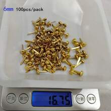 50/100个金属半球形圆形双脚铆钉，用于DIY手工制作皮革工艺包袋手提包底部保护