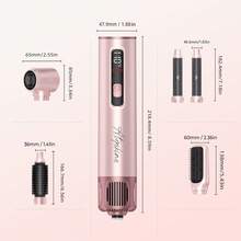 ATOPSKINS 2026 Upgraded 5-In-1 Multi-Function Hot Air Brush & Hair Dryer | Detachable Set + LED Display (Precise Temperature Control) | Fast Heating, Auto Curling | Perfect Christmas Gift For Travel And Daily Use - EU F Type Plug(220-240V) - View 10