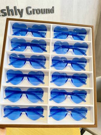 1 Pair/30 Pairs Y2K Style Heart-Shaped Multicolor Sunglasses, Unisex Eyewear For Holidays, Parties, Casual Outings, Fun Photography Props, Music Festivals, Clubs