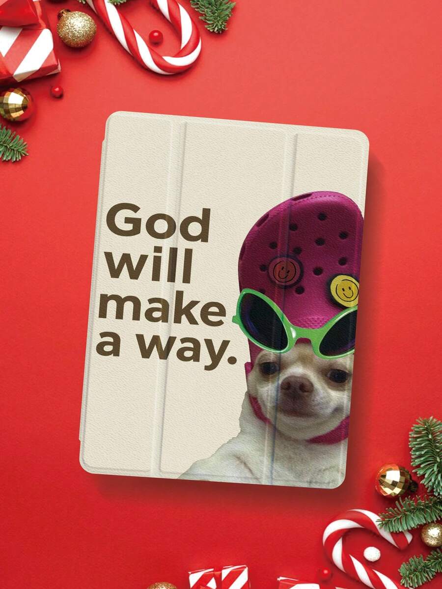 1 szt. Płaskie etui ochronne na tablet z zabawnym wyrazem twarzy psa i hasłem, kompatybilne z iPadem 10,2 cala 2021/2020 iPad 10./9./8. generacji, iPadem (A16) 11 cali 11. generacji 2025, Galaxy Tab A8 10,5 cala 2022, etui na tablet z miejscem na ołówek, automatyczne uśpienie/wybudzanie, prezent świąteczny - Wielokolorowe - Zobacz 1