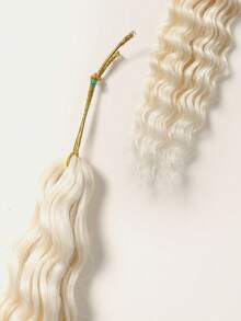 30英寸合成编织接发，蓬松深波浪辫，金色波浪钩针卷发假发，安娜女士假发 - 彩色 - 查看 5