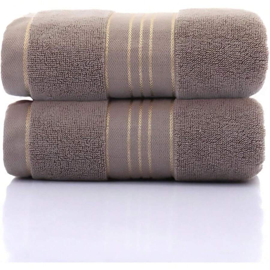 Juego de Toalla de Mano de 2 Piezas de 74x34CM, 100% Algodón, de Secado Rápido, para baño, Ducha, Playa, SPA - 34 x 74 ± 2 cm - Ver 1