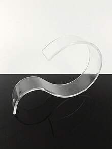 1pc Transparent Acrylic Curved Hook Belt Rack, Tabletop Belt Holder Display - Clear - View 7