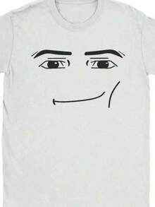Anime Robot Robloxs Face T-Shirts Women Fun Tees Crew Neck Short Sleeve T Shirts Women Clothing Harajuku T Shirts Tee Su - trắng - Xem 1