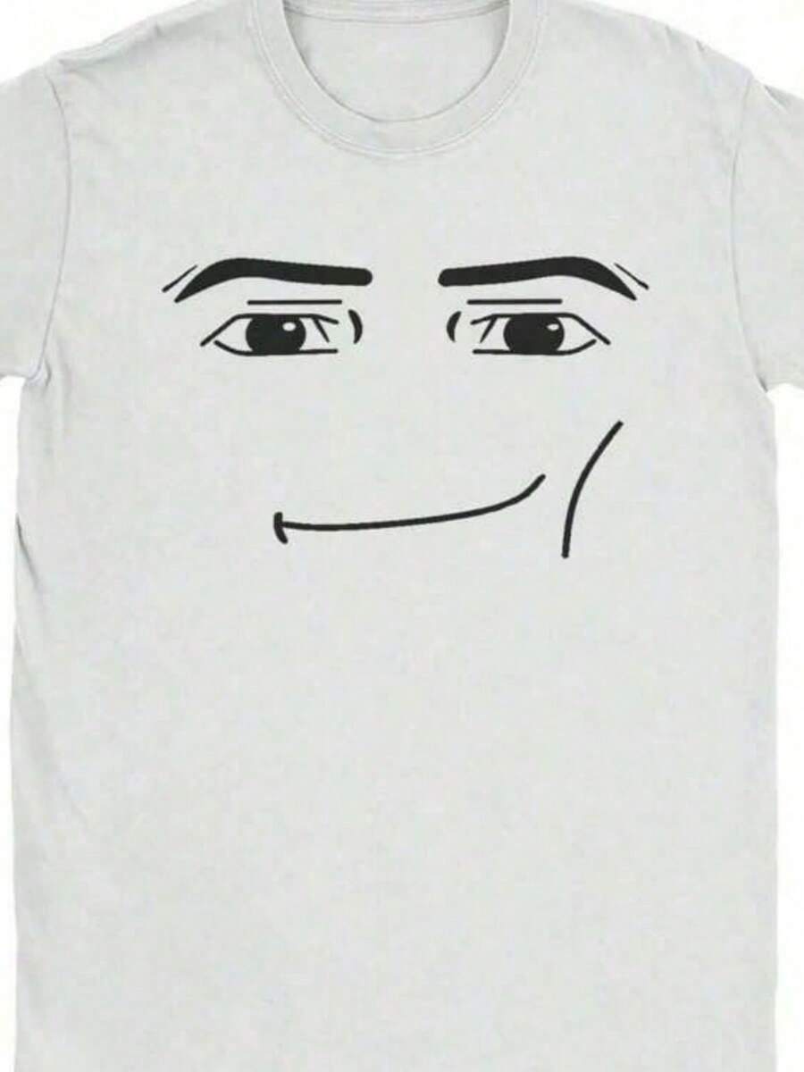 Anime Robot Robloxs Face T-Shirts Women Fun Tees Crew Neck Short Sleeve T Shirts Women Clothing Harajuku T Shirts Tee Su - trắng - Xem 1